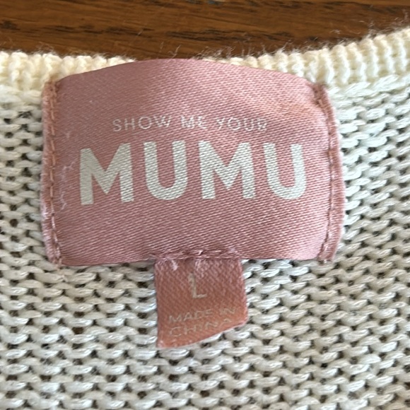 SHOW ME YOUR MUMU Oversized Hug Me Sweater Tossed Leopard Loose Knit V Neck L - Picture 8 of 10